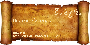 Breier Ágnes névjegykártya