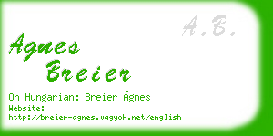 agnes breier business card