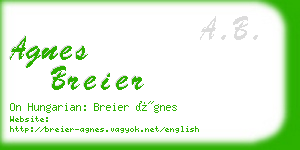 agnes breier business card